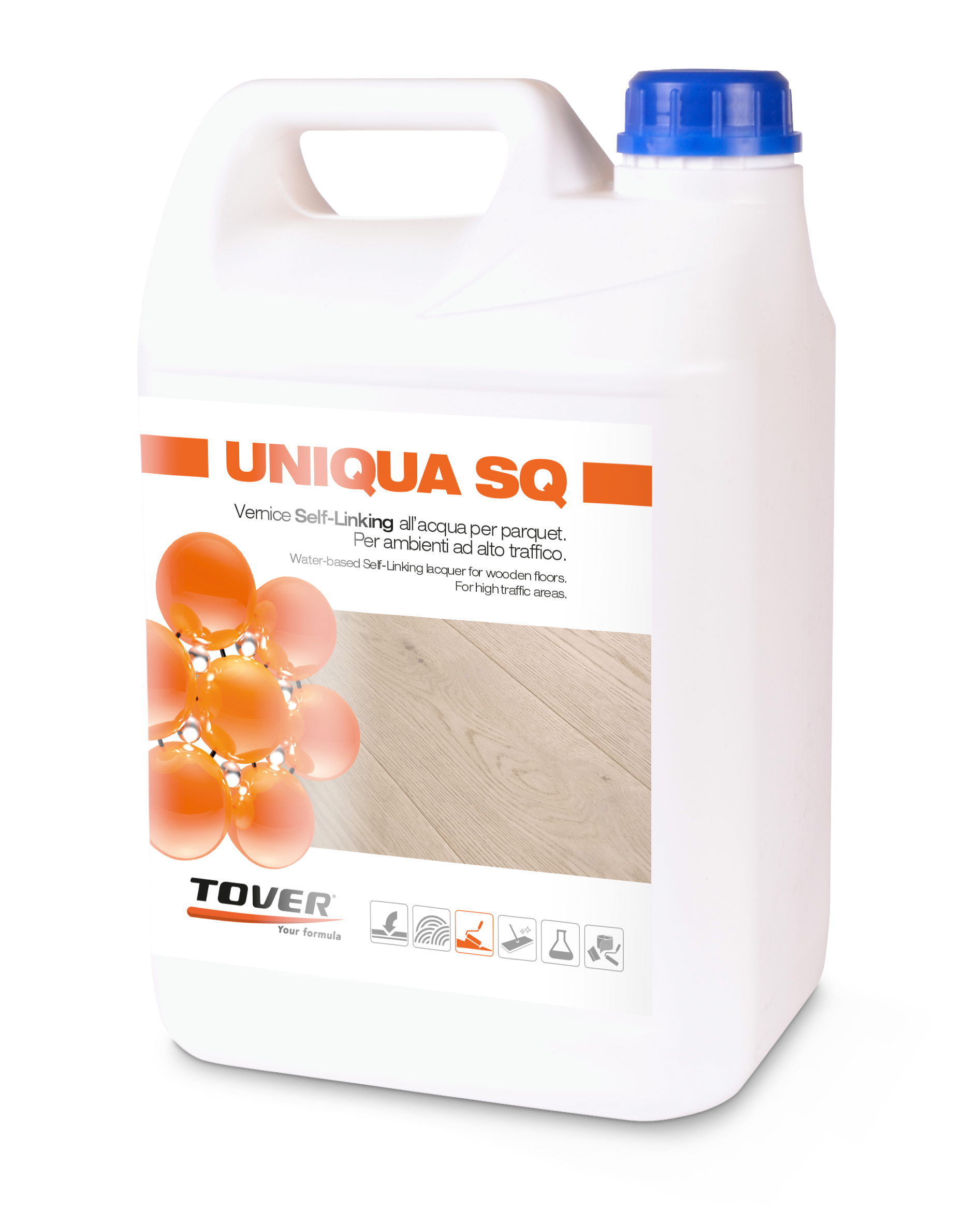 Uniqua SQ water-based self linking varnish for very high traffic 5 litres MATT